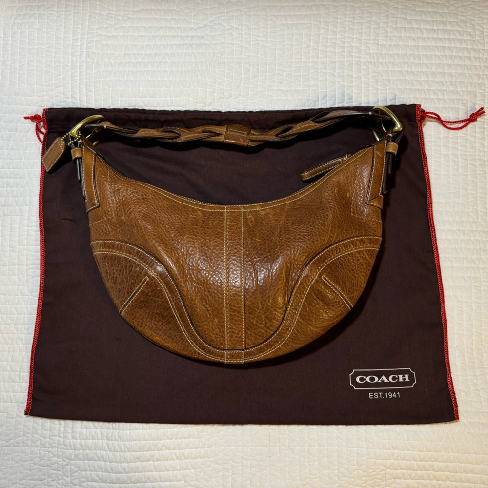 VTG Coach Leather Hobo Shoulder Bag